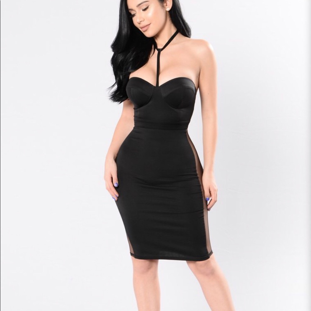Fashion nova black midi dress